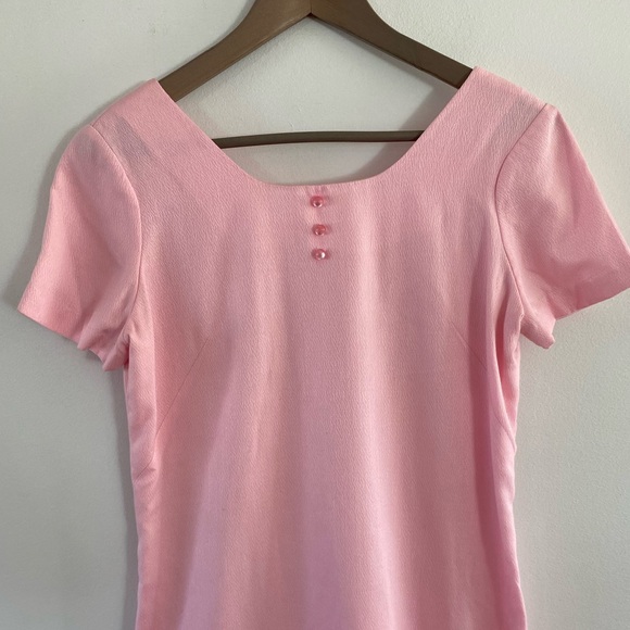 80s/90s Light Pink A-Line Mini/Midi Dress - Picture 4 of 6